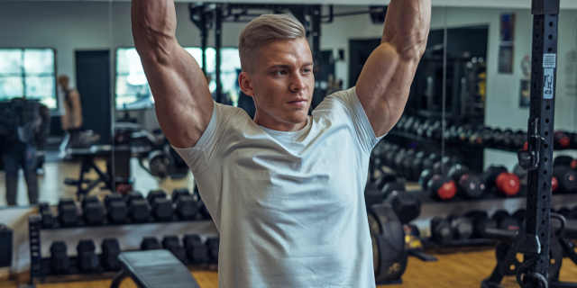 A person doing core strengthening exercises, such as planks or leg raises, to improve abdominal strength