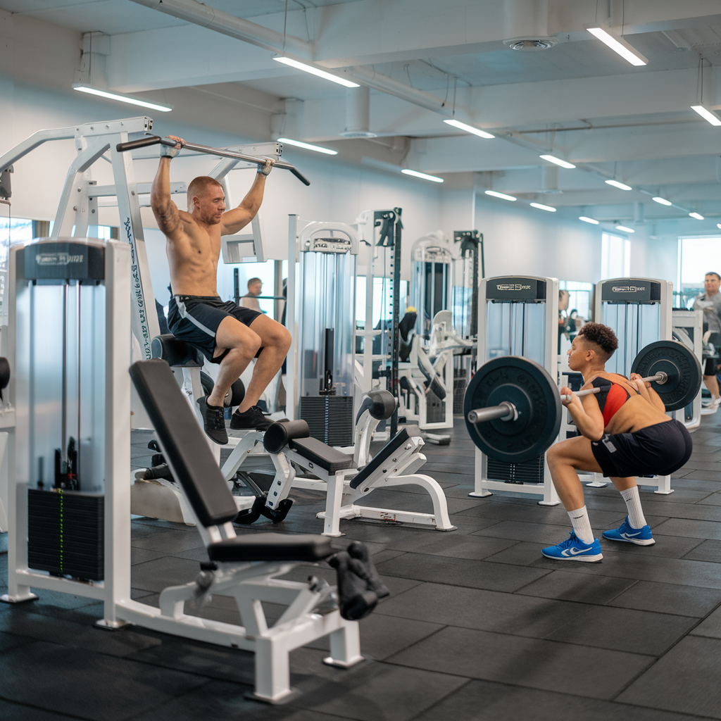 A group of people participating in a team sport, working together to stay fit